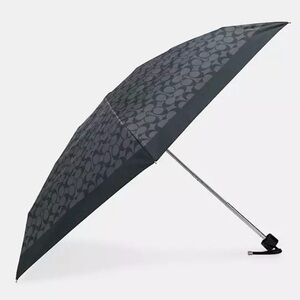 COACH C4322 🖤🩶GRAPHITE🩶🖤 SIGNATURE PRINT MINI UMBRELLA 🌟NWT🌟